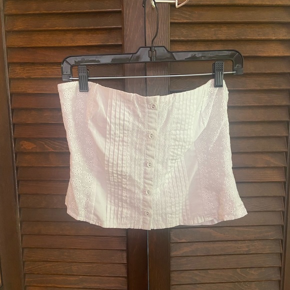 Cotton button down tube top - Picture 1 of 3